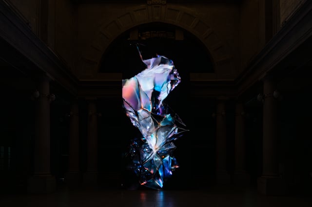 Boundaries by Memo Akten and Katie Hofstadter, installation view at UnfoldX, Seoul, South Korea. Image ⓒSFAC, 2024.